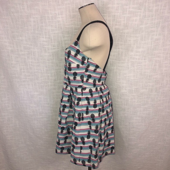 Zara Trafaluc Pineapple Print Dress Sz L - Picture 3 of 6